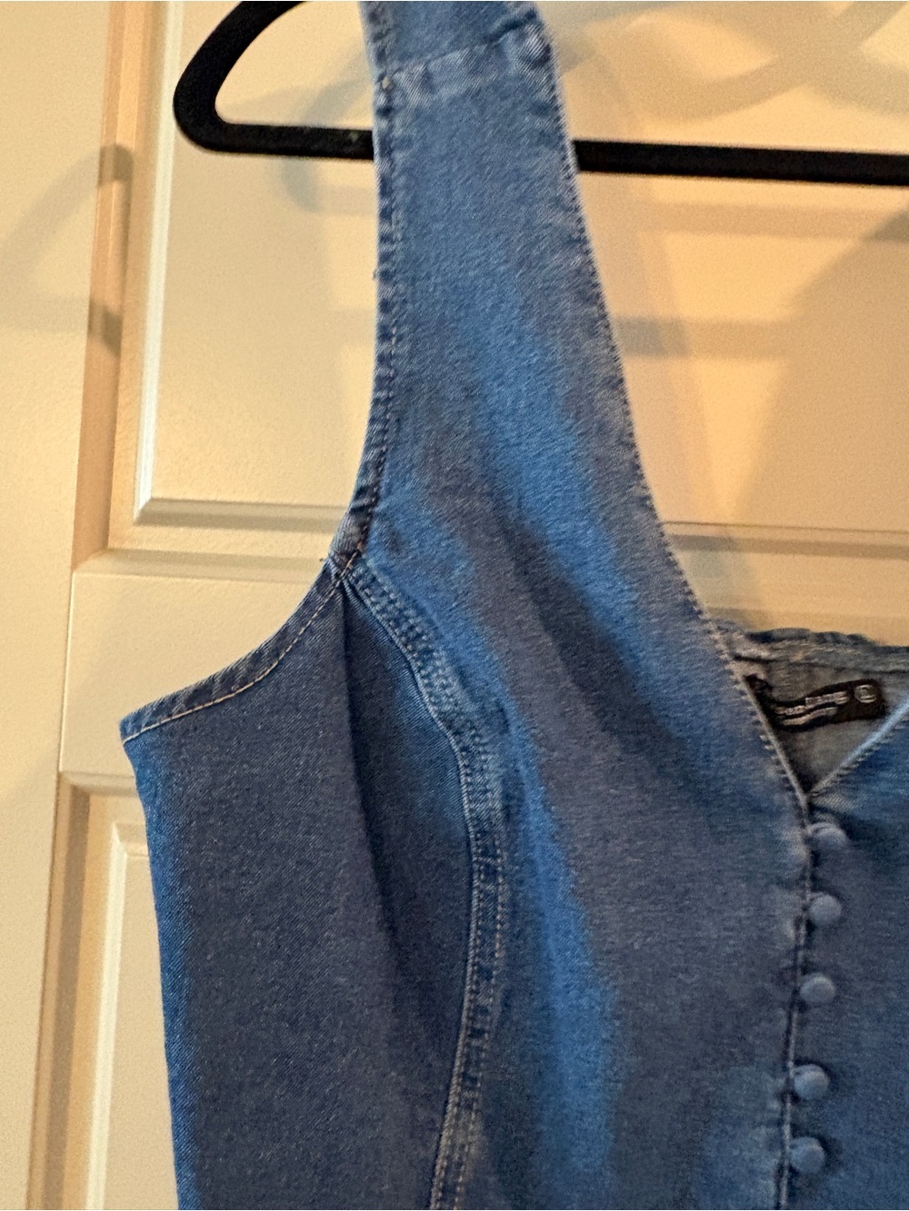 Emerson Lang blue denim corset top with button front and open back L (smaller) - Picture 7 of 11